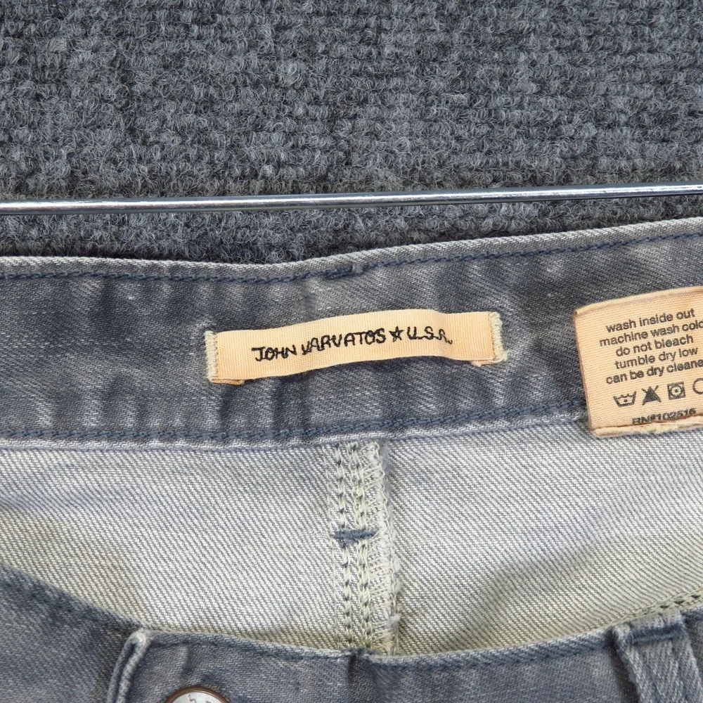 John Varvatos USA 40 x 31 Gray Denim Jeans Buttonfly Straight Leg Beale